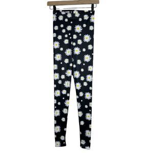 BlackMilk Daisy Flower Print Leggings Pull On Stretch Size Small